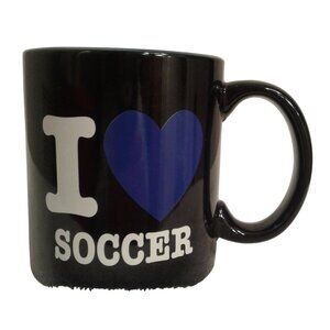 I Love Soccer Heart Black Ceramic Mug 21 Oz Michaels Dishwasher Microwave Safe